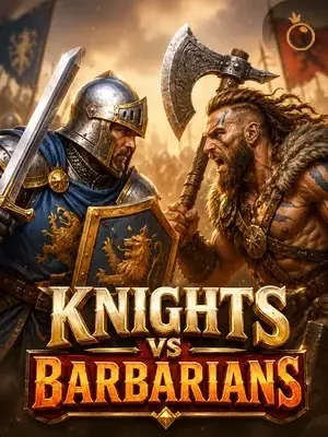 Knights vs Barbarians slot game on Wave Play