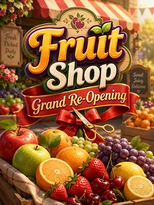 Fruit Shop Grand Re-Opening slot game on Wave Play