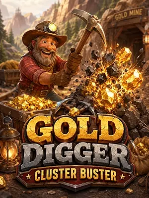 Gold Digger Cluster Buster slot game on Wave Play
